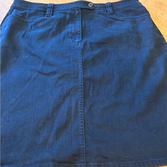 Talbots Black Denim A-Line Knee-Length Skirt - Picture 2 of 5